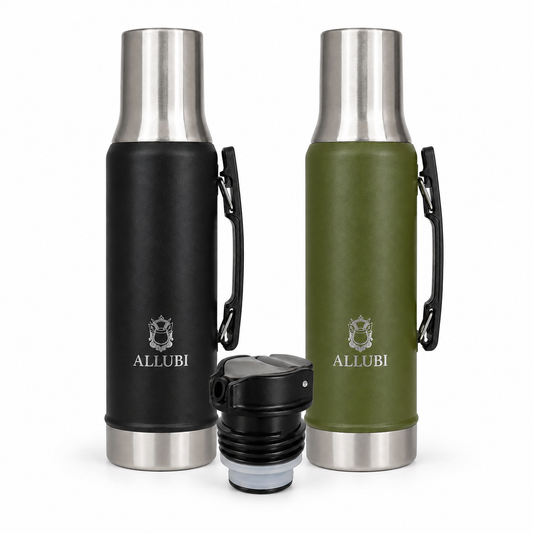 ALLUBI Insulated Thermos Flask 1.0 L – Stainless Steel Vacuum Bottle (Hot & Cold)