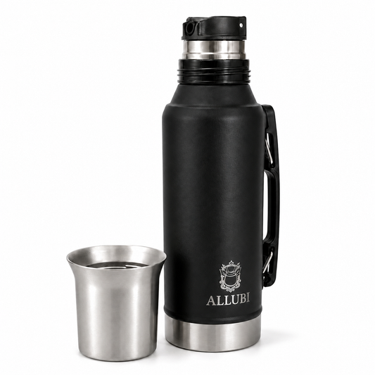 ALLUBI Insulated Thermos Flask 1.0 L – Stainless Steel Vacuum Bottle (Hot & Cold)