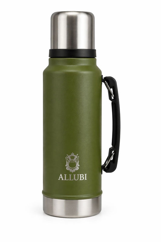ALLUBI Insulated Thermos Flask 1.0 L – Stainless Steel Vacuum Bottle (Hot & Cold)