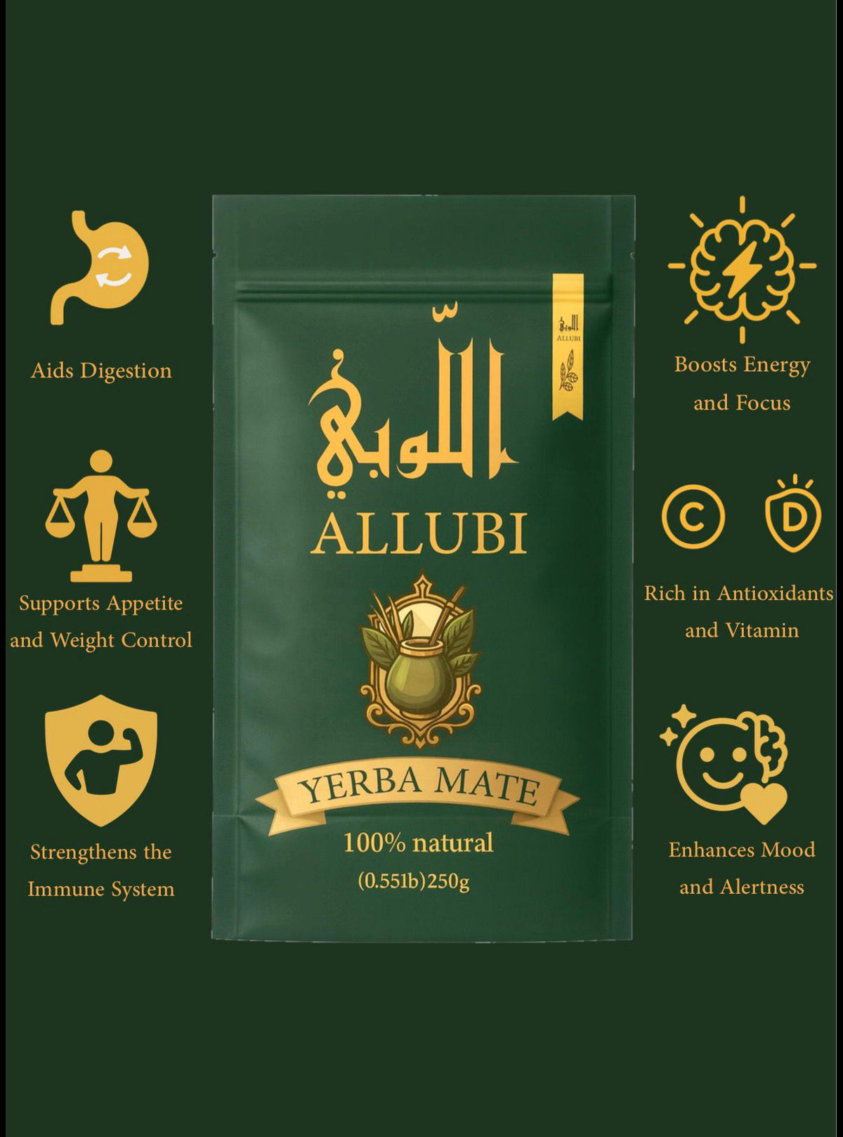 ALLUBI – Yerba Mate – 500g ( 1.1Ib )