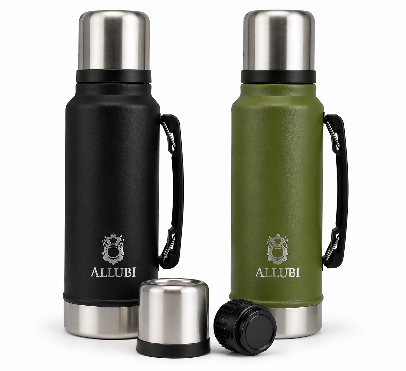 ALLUBI Insulated Thermos Flask 1.0 L – Stainless Steel Vacuum Bottle (Hot & Cold)