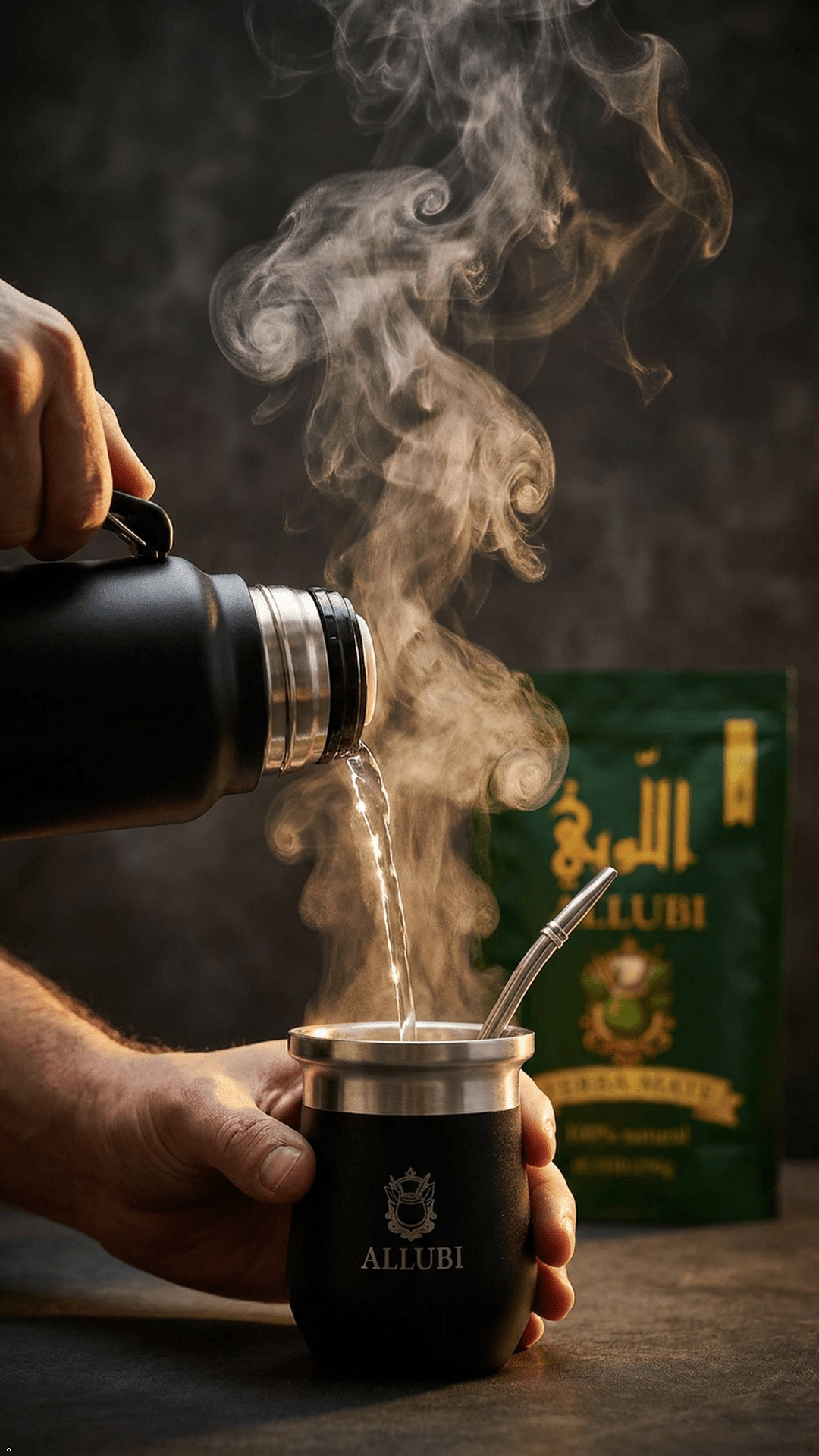 ALLUBI Yerba Mate Set – 1L Thermos, Mate Cup with Bombilla & 250g Yerba Mate - ALLUBI YERBA MATE LLC