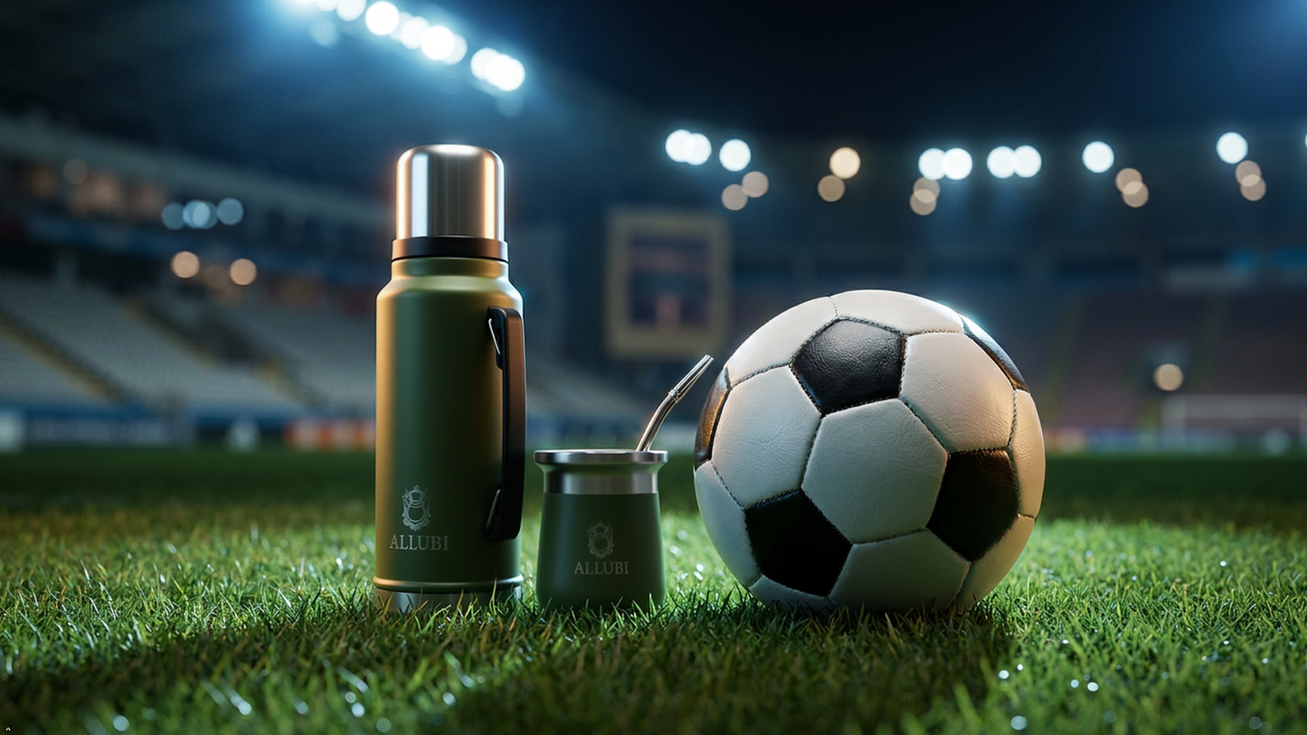ALLUBI Yerba Mate Set – 1L Thermos, Mate Cup with Bombilla & 250g Yerba Mate